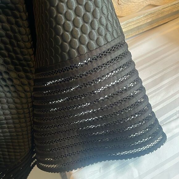 Noir Sachin & Babi Quilted Black Box Pleat Mesh Top Sequin Midi Dress Size 4 - Picture 5 of 16